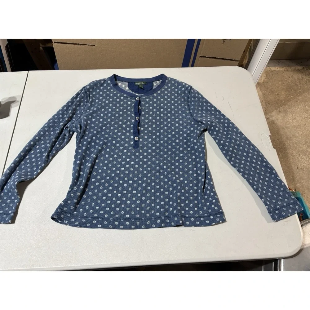 Lauren‎ Jeans Co. Women's Top L/Button Blue Floral XL - Picture 2 of 7